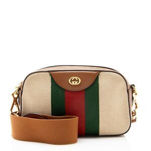 Gucci Canvas Vintage Web Camera Bag